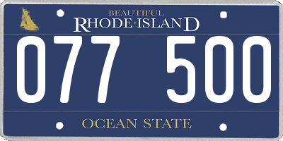 RI license plate 077500