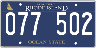 RI license plate 077502