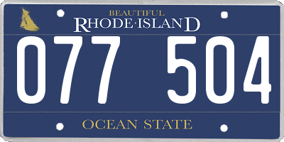 RI license plate 077504