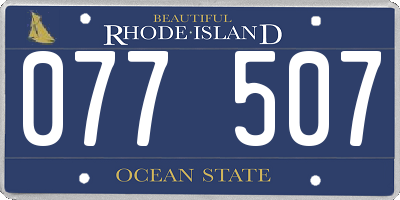 RI license plate 077507