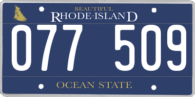 RI license plate 077509