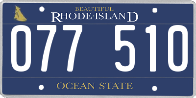 RI license plate 077510