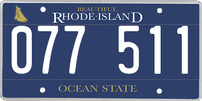 RI license plate 077511