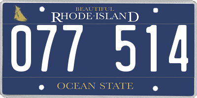RI license plate 077514