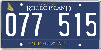 RI license plate 077515