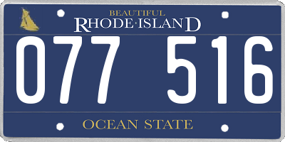 RI license plate 077516