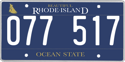 RI license plate 077517
