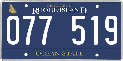 RI license plate 077519