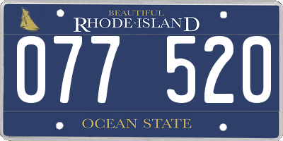 RI license plate 077520