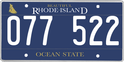 RI license plate 077522