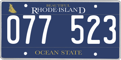 RI license plate 077523