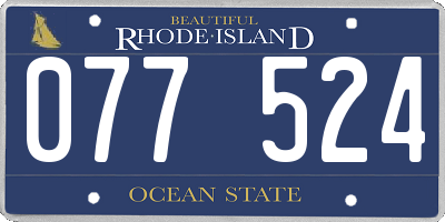 RI license plate 077524