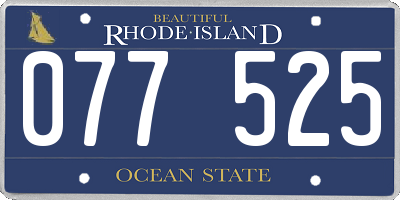 RI license plate 077525