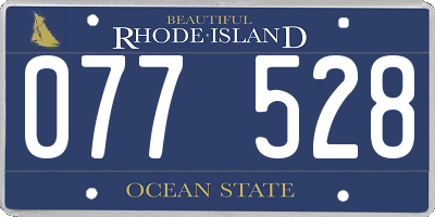 RI license plate 077528