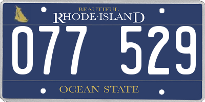RI license plate 077529