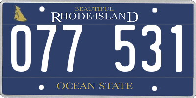 RI license plate 077531