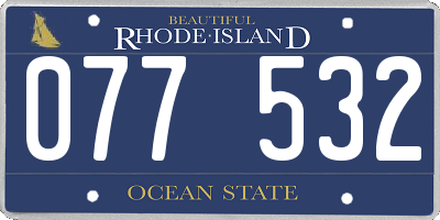 RI license plate 077532