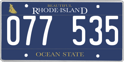 RI license plate 077535