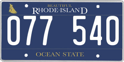 RI license plate 077540