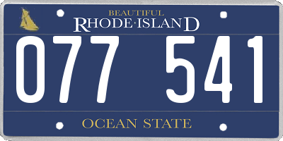 RI license plate 077541