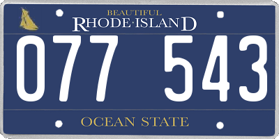 RI license plate 077543