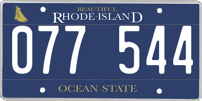 RI license plate 077544
