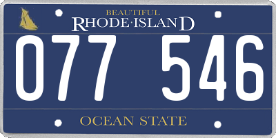 RI license plate 077546