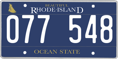 RI license plate 077548