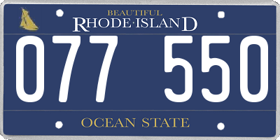 RI license plate 077550