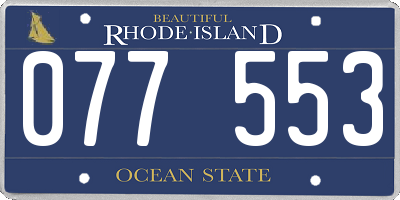 RI license plate 077553