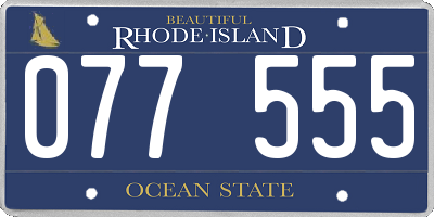 RI license plate 077555