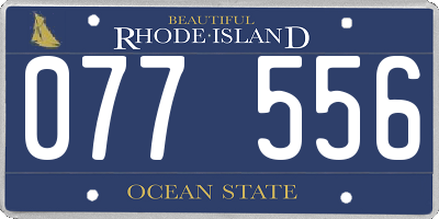 RI license plate 077556