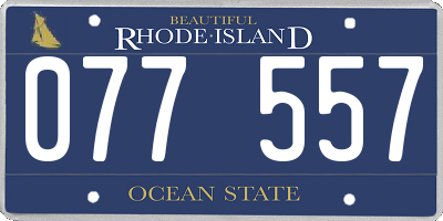 RI license plate 077557