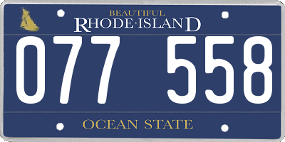 RI license plate 077558