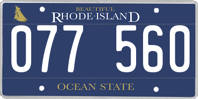 RI license plate 077560