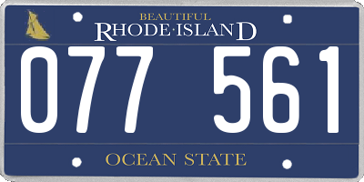 RI license plate 077561