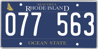 RI license plate 077563