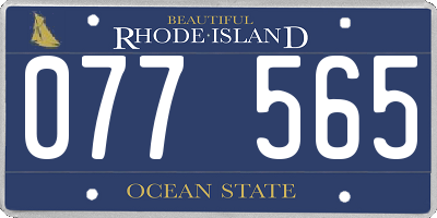 RI license plate 077565