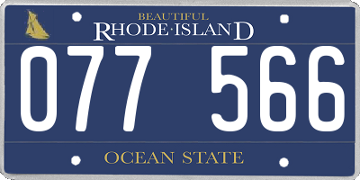 RI license plate 077566