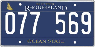 RI license plate 077569