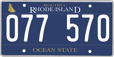 RI license plate 077570