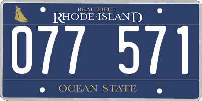 RI license plate 077571