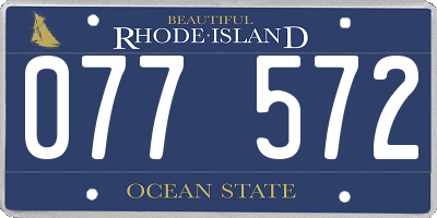 RI license plate 077572