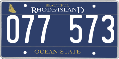RI license plate 077573