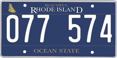 RI license plate 077574
