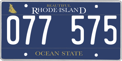 RI license plate 077575
