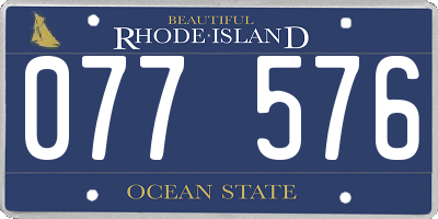 RI license plate 077576