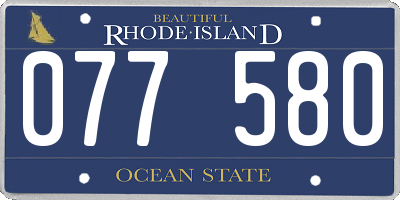 RI license plate 077580