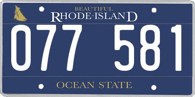 RI license plate 077581