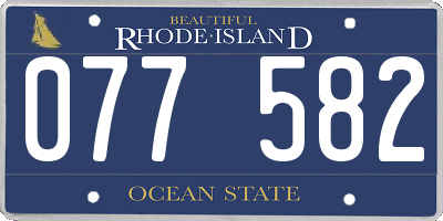 RI license plate 077582
